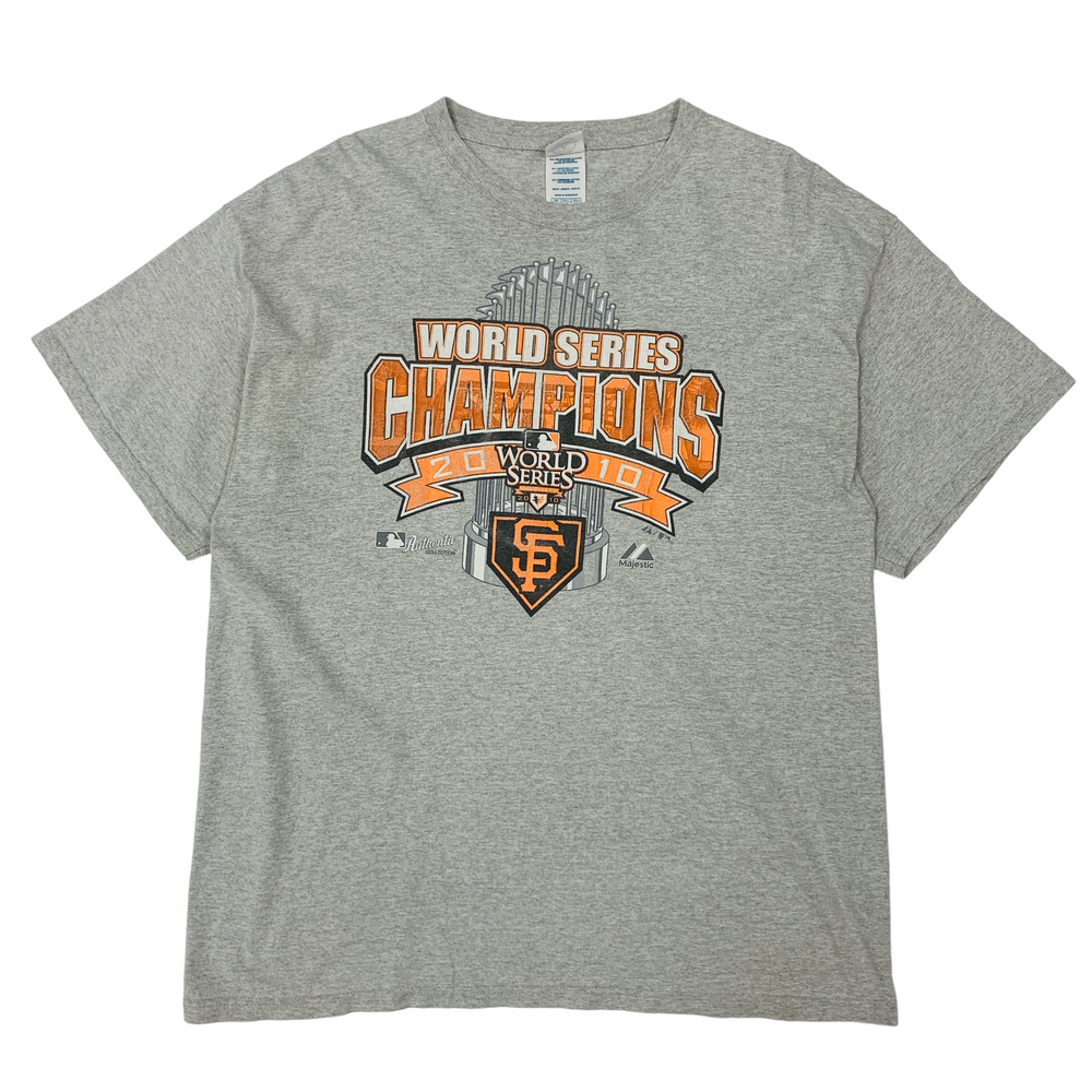 San Francisco Giants 2012 Postseason Authentic Majestic Size Medium Gray  T-Shirt