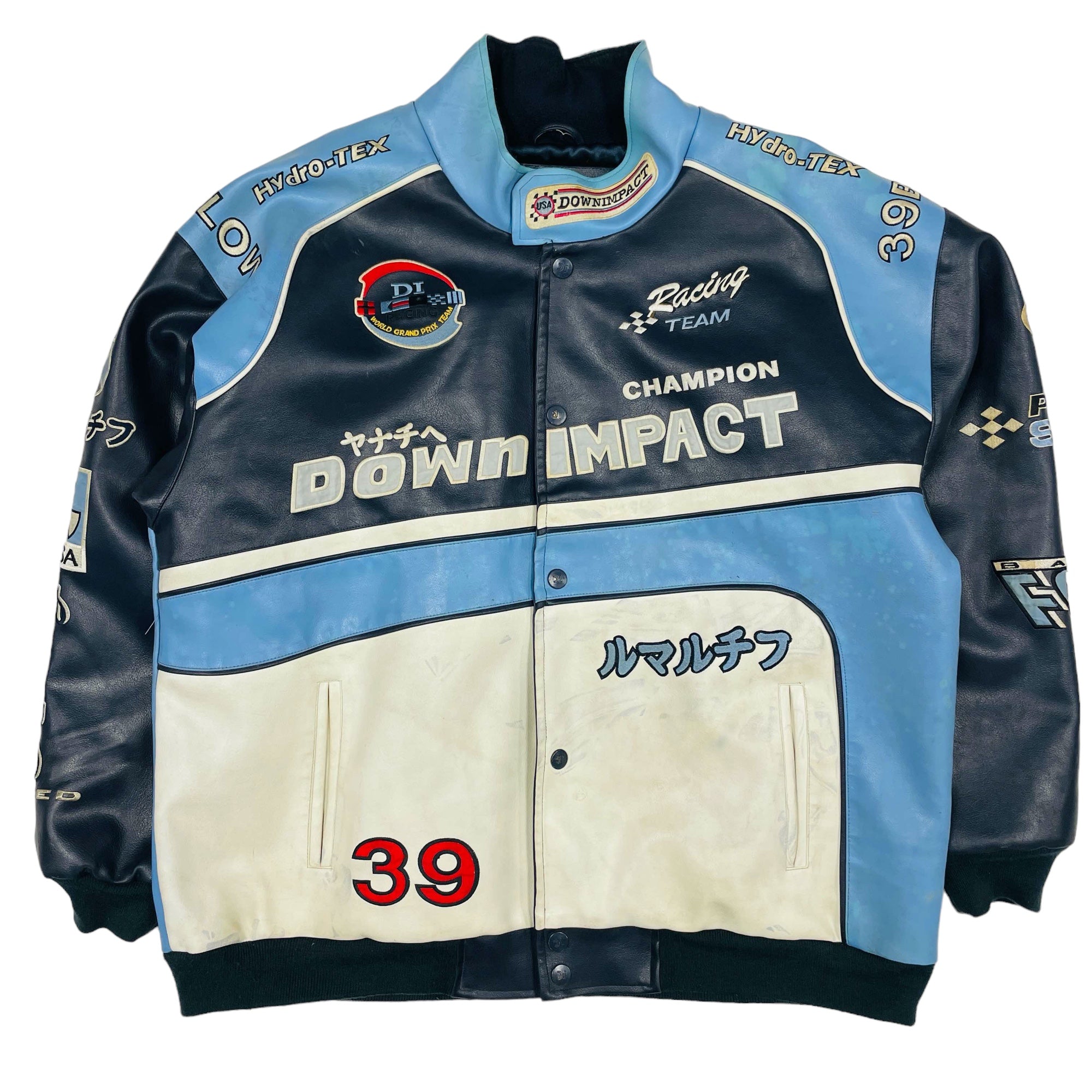 Down Impact Y2K Racing Leather Jacket - 2XL