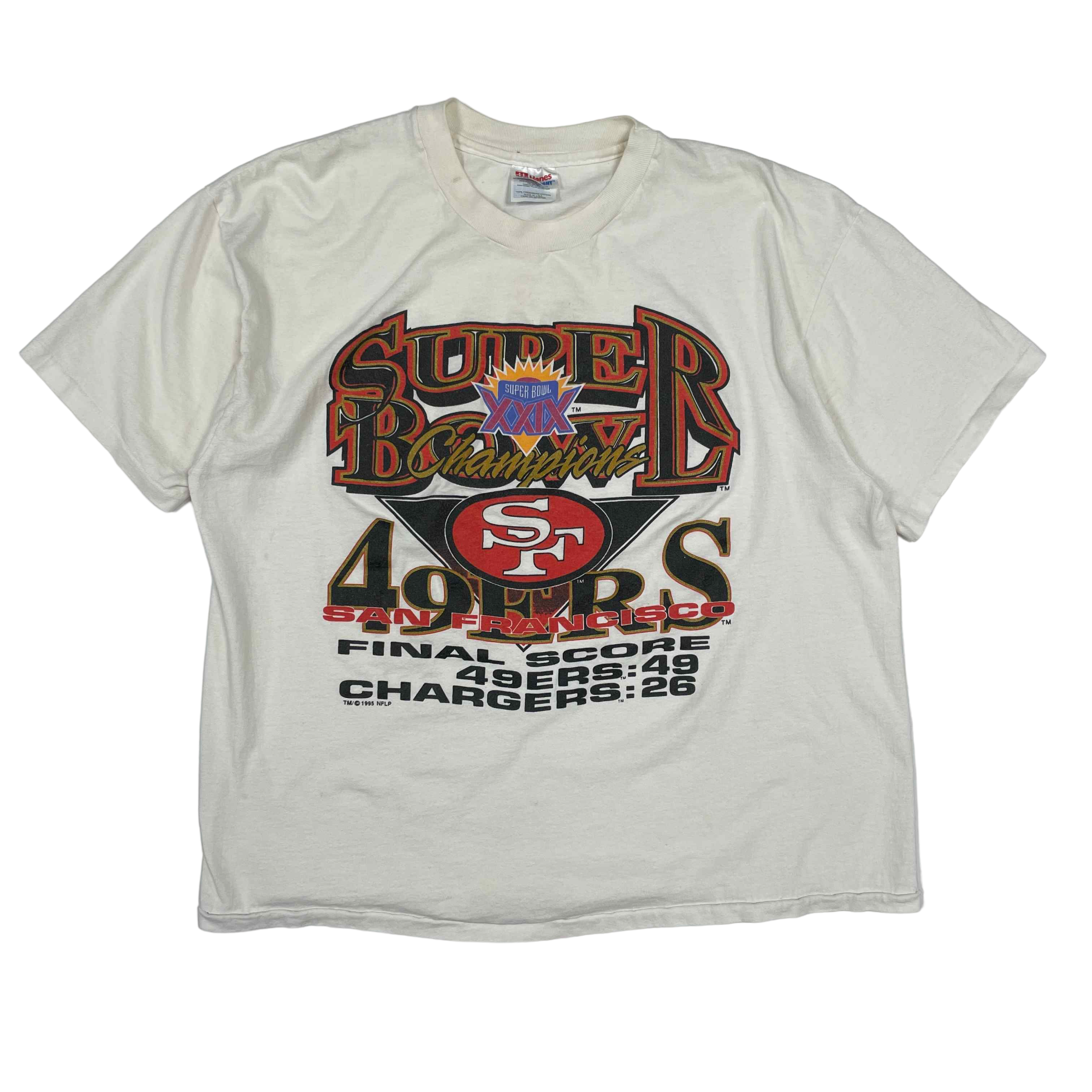 1995 San Francisco 49ers Super Bowl XXIX Champions T-Shirt - Large
