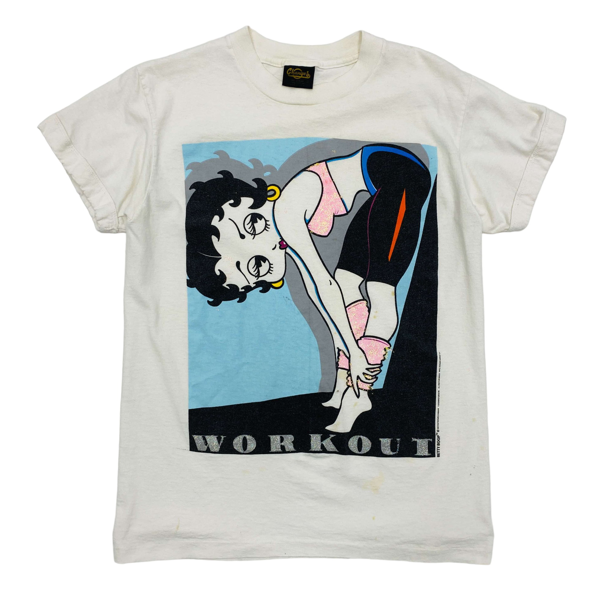 1989 Betty Boop Workout Graphic T-Shirt - Medium