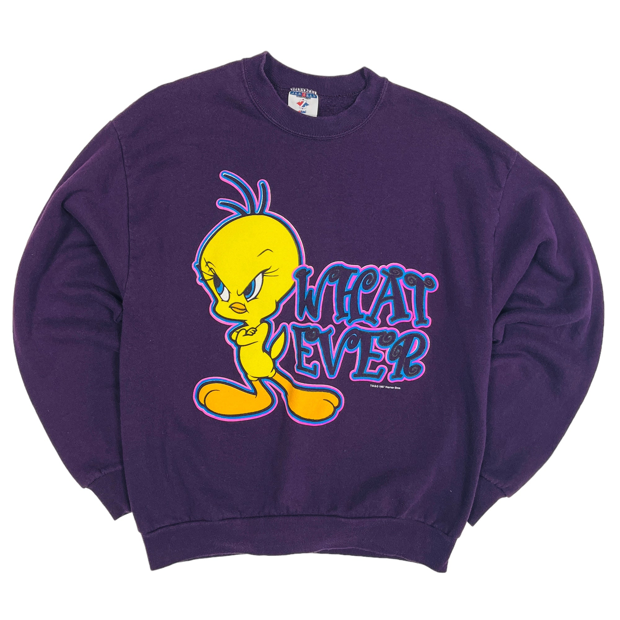 1997 Tweety Bird Looney Tuens "What Ever" Sweatshirt - Large