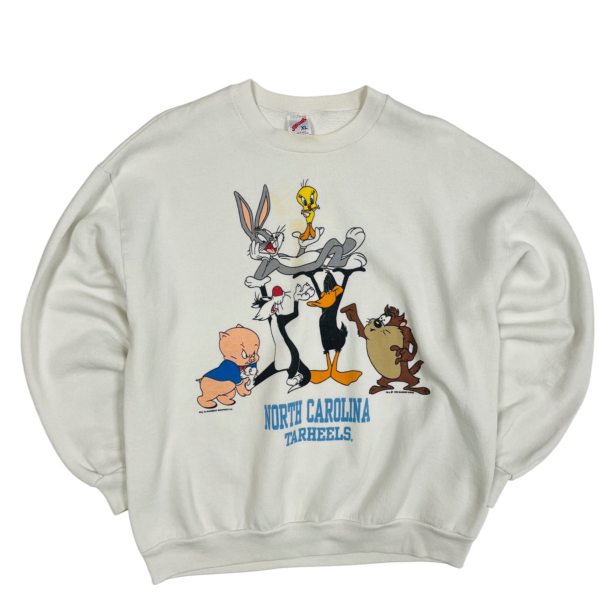 90's Looney Tunes x North Carolina Tarheels Graphic Sweatshirt - Large