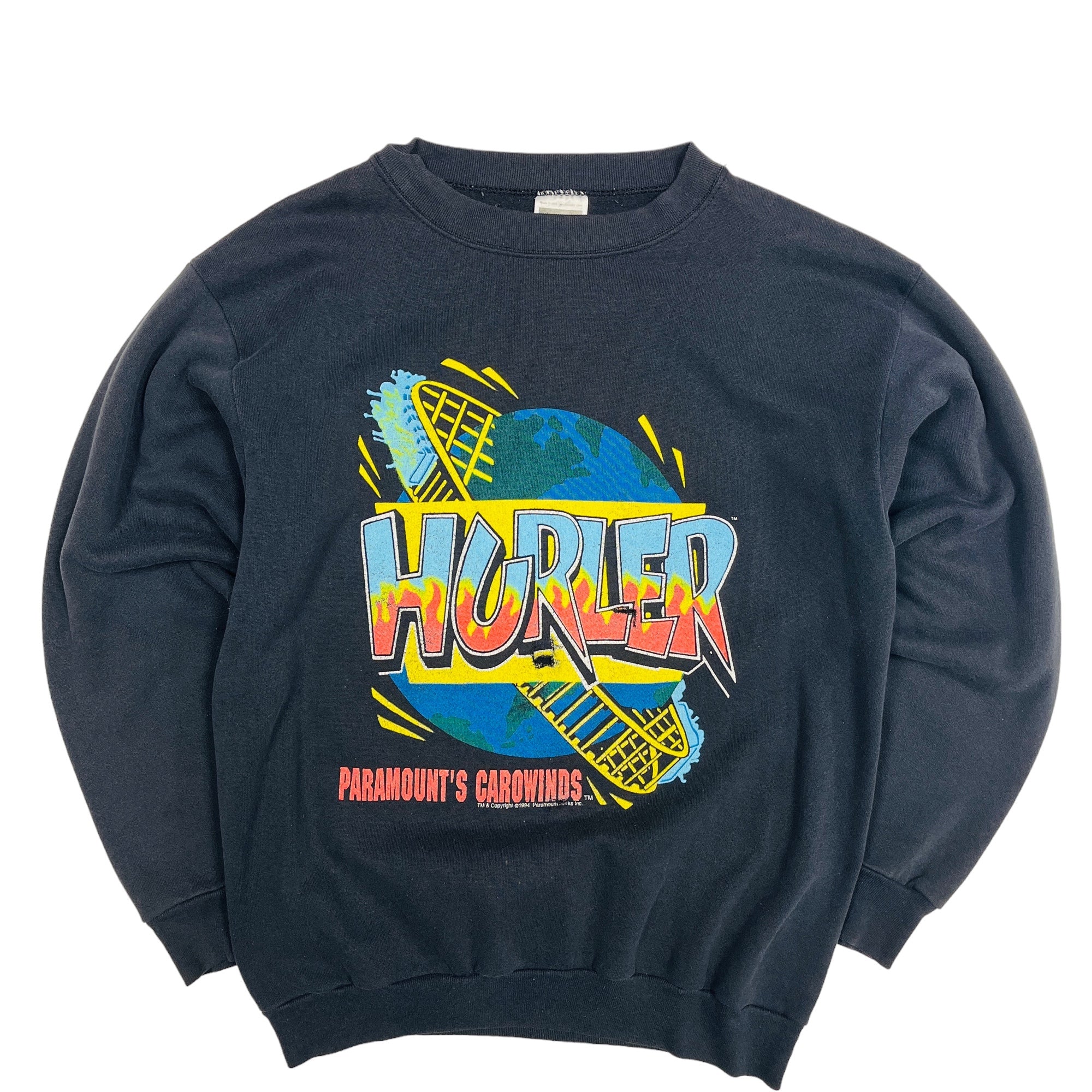 1994 Hurler Paramount Carowinds Rollercoaster Graphic Sweatshirt - Large