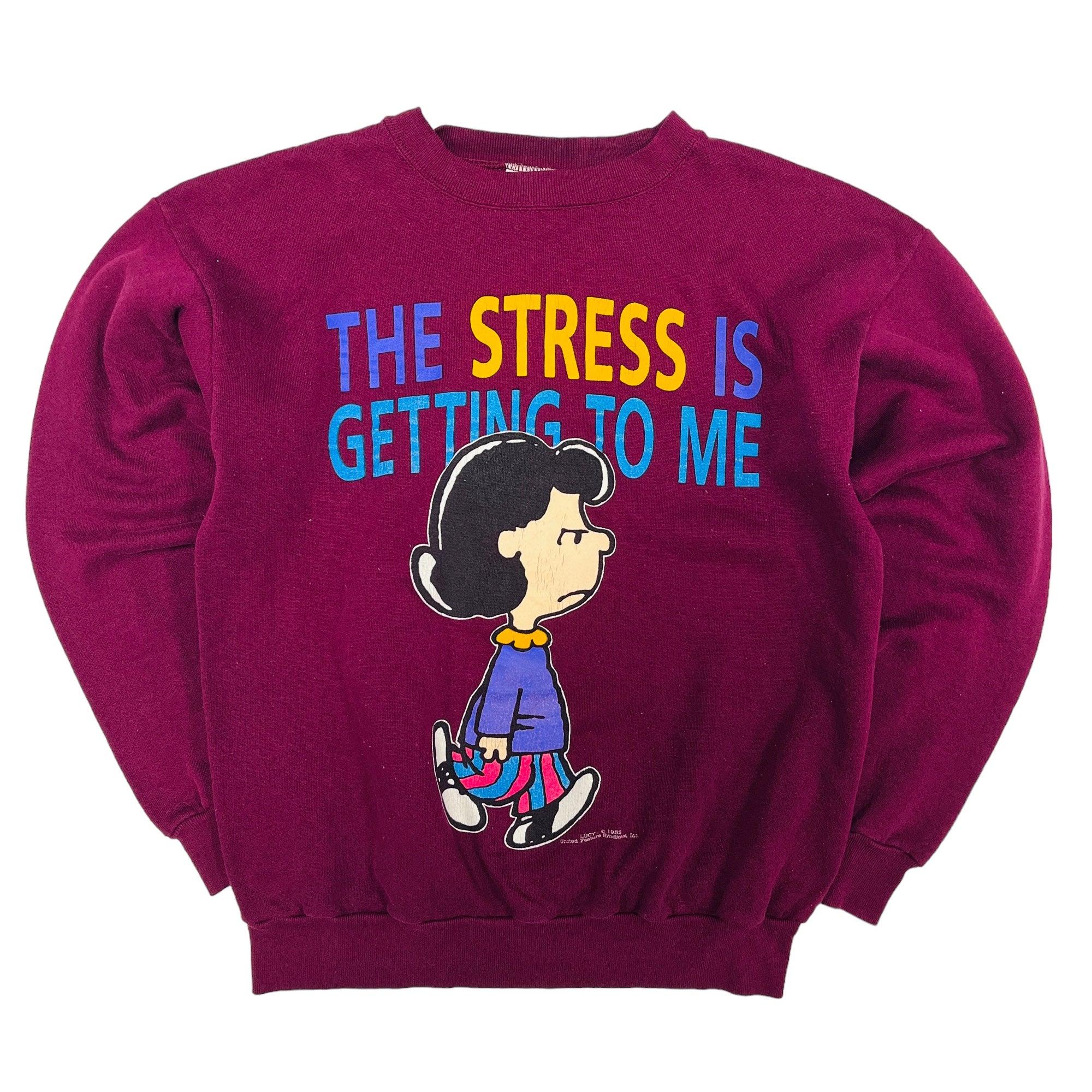 90's Peanuts "The Stress Is Getting To Me" Graphic Sweatshirt - Large