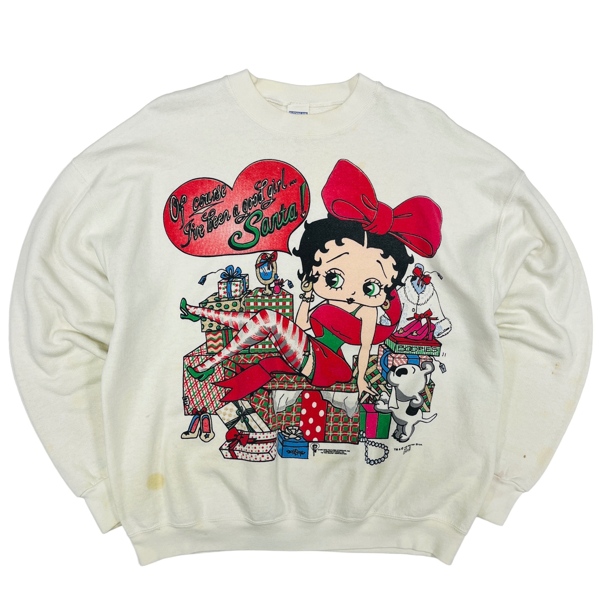 1995 Betty Boop Christmas Graphic Sweatshirt - XL