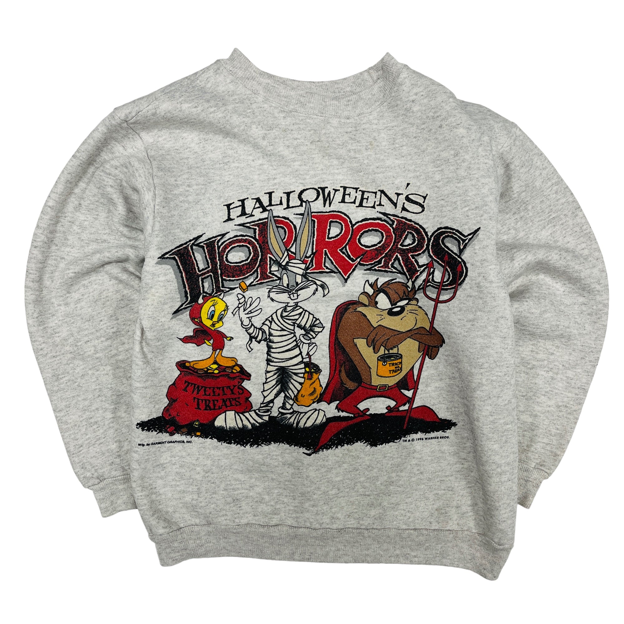 1996 Looney Tunes Halloween Graphic Sweatshirt - XS