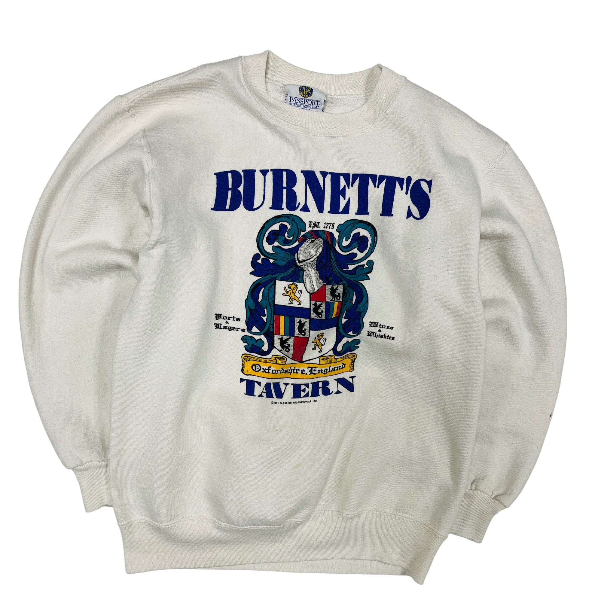 1991 Burnetts Tavern Graphic Sweatshirt - Medium
