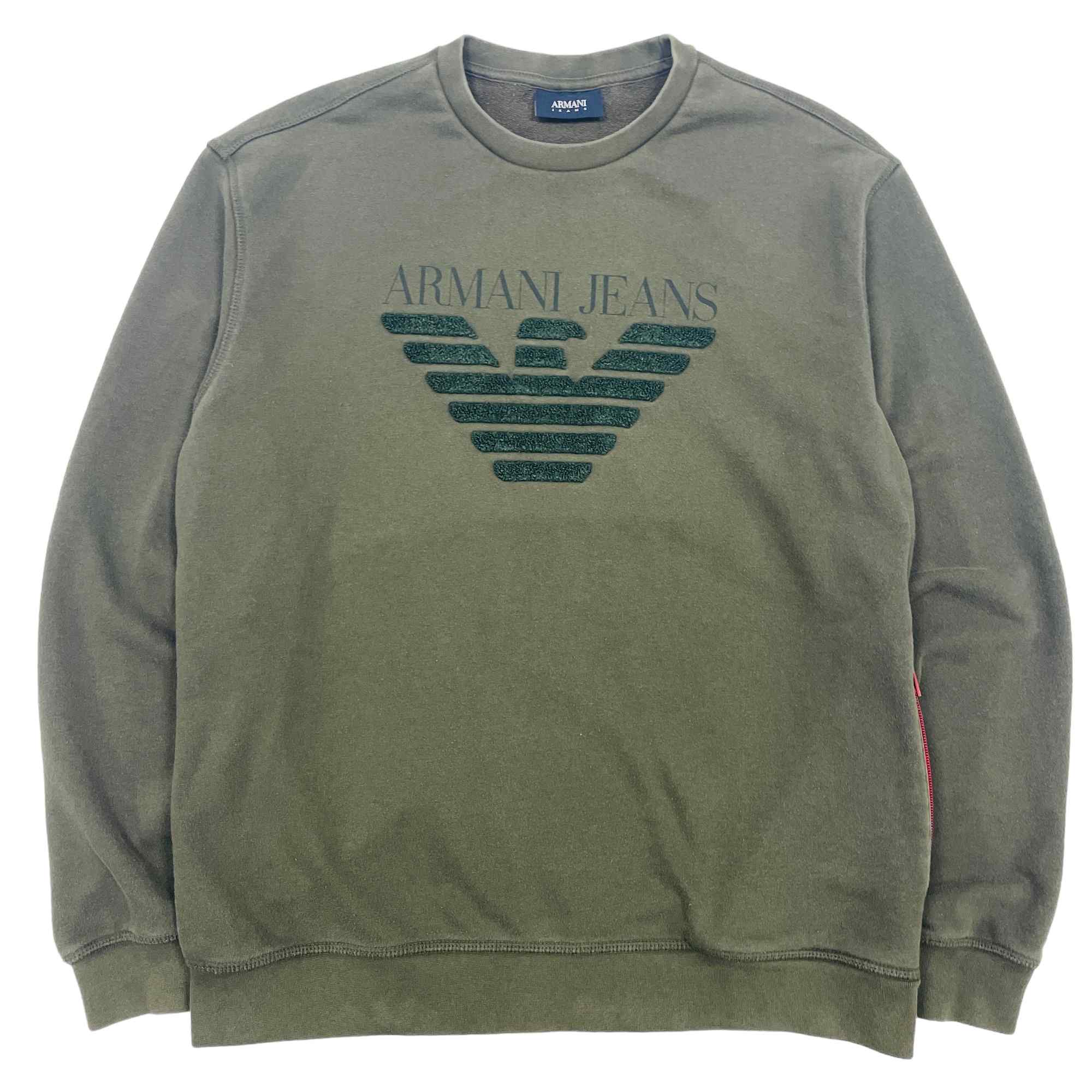 Armani Jeans Sweatshirt With Raised Large Logo Design - Large
