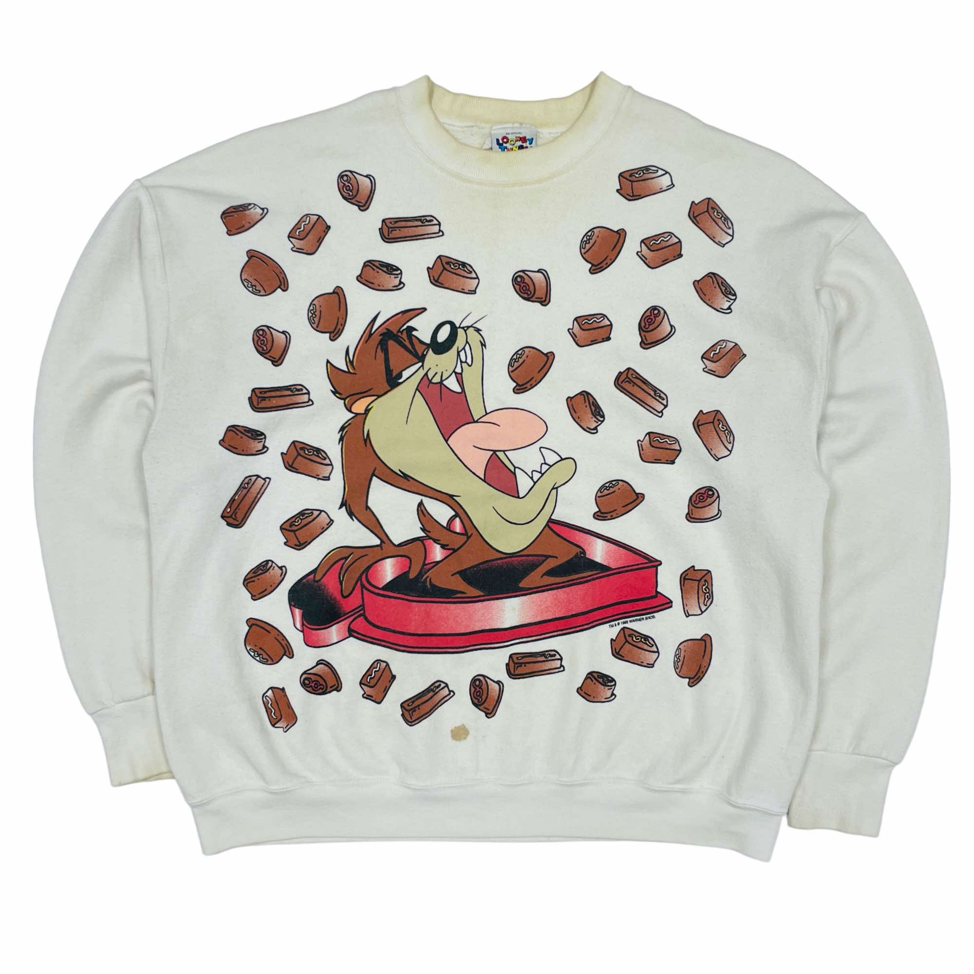 Looney Tunes Tasmanian Devil Valentines Chocolate Graphic Sweatshirt - XL