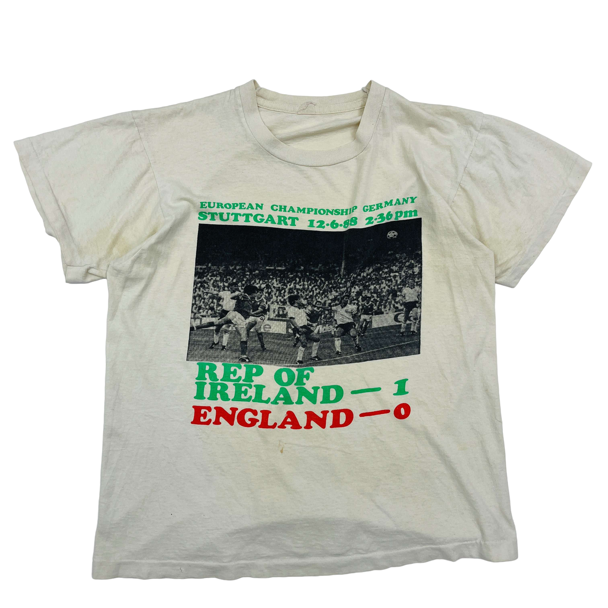 1988 European Championship Republic of Ireland Vs England Football T-Shirt - Small