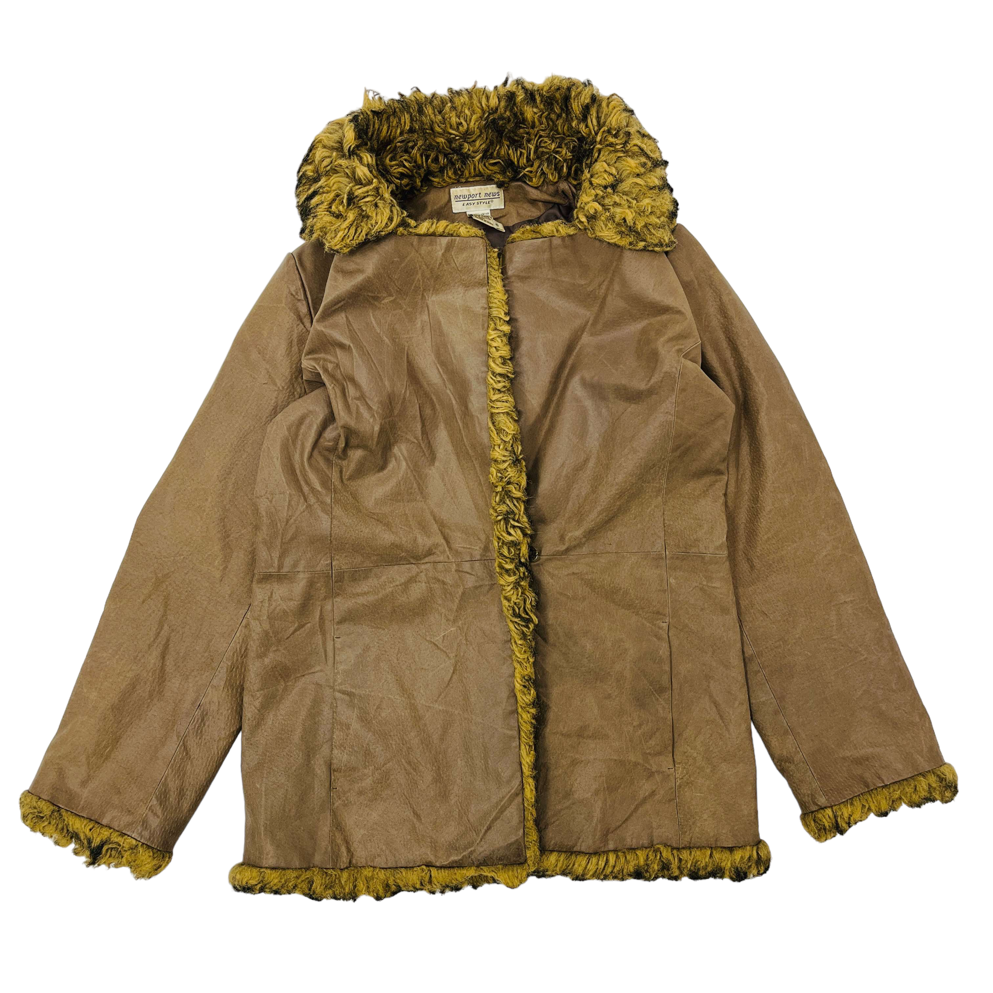 Ladies Y2K Fur Trim Jacket - Medium